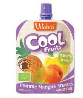 Cool fruits pomme mangue ananas bio - 12 x 90g - Vitabio - Good marché